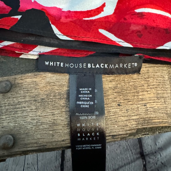 White House Black Market Multi Color Long Silk Scarf - Picture 2 of 3
